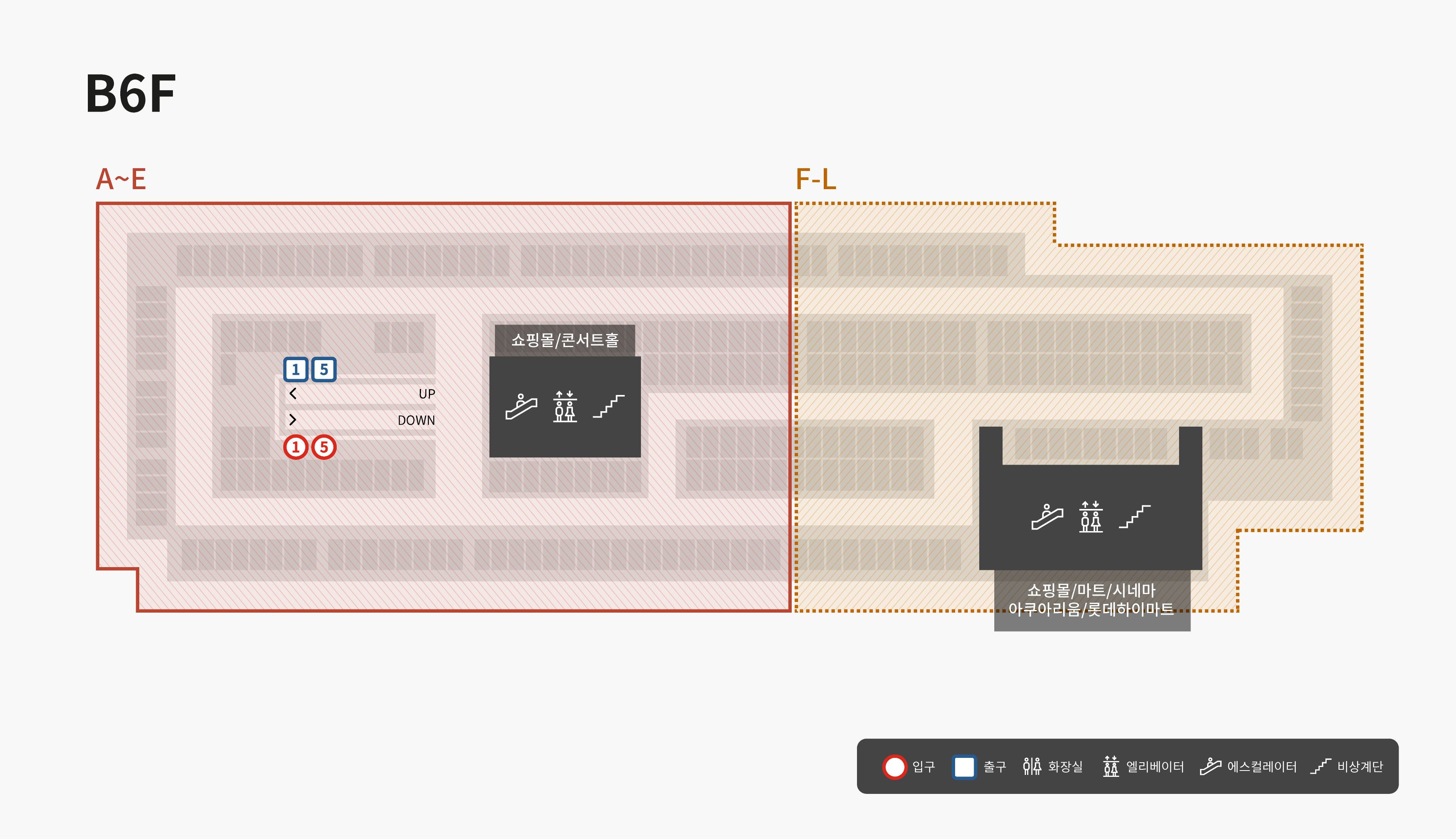 롯데월드타워 주차안내도 지하 6층 이미지